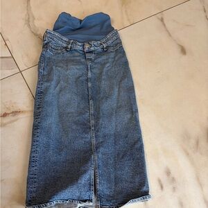 Classic maternity Blue Denim Skirt